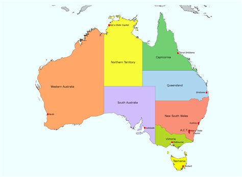 large printable map of australia