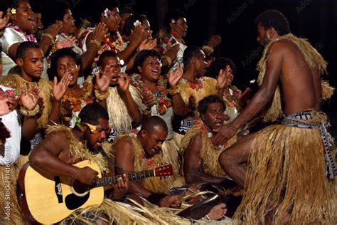 Indigenous Fijian People Sing And Dance In Fiji Stock Photo Adobe Stock