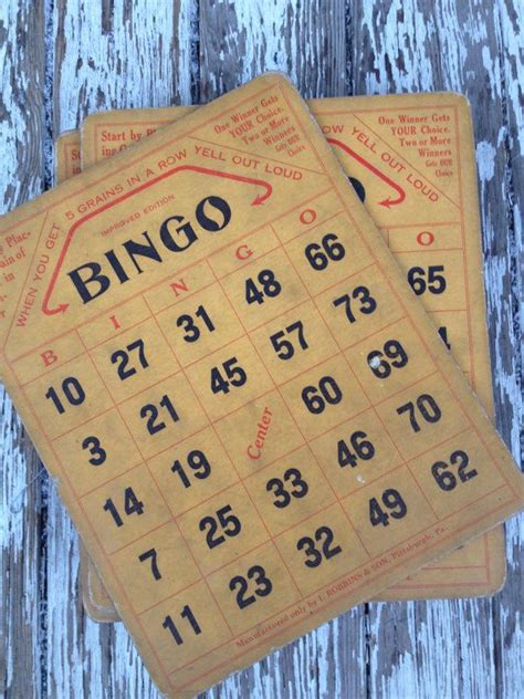 17 Best Images About Vintage Bingo And Numbers And More On