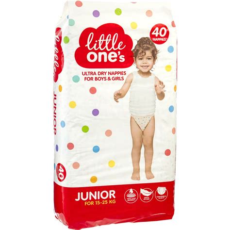 Little Ones Ultra Dry Nappies Junior 15 25kg Boys And Girls 40 Pack