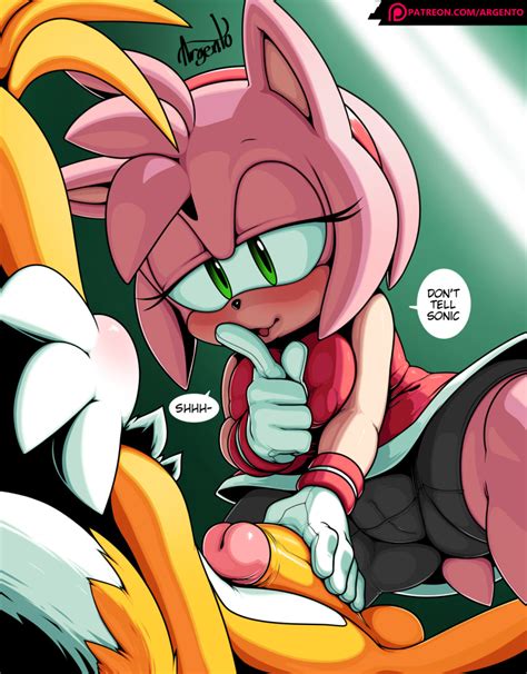Argento Amy Rose Tails Sonic Sonic Series Highres Boy Girl