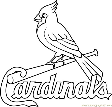 St Louis Cardinals Logo Coloring Page for Kids - Free MLB Printable