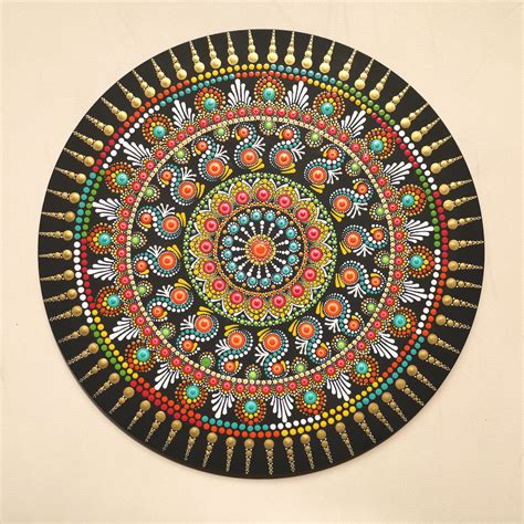 12 Spiral Dot Mandala Paintinghand Paintedmandala Etsy