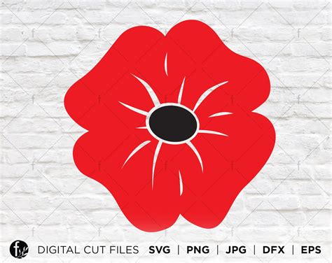 Remembrance Day Poppy Simple Svg Design Cut File Honour Etsy