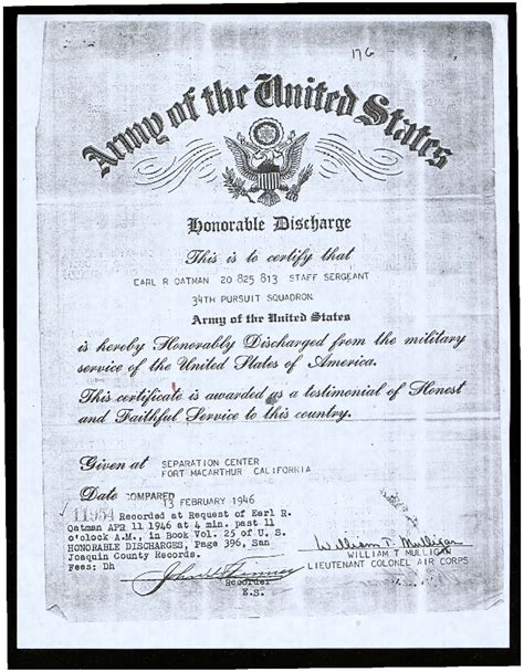Army Of The United States Honorable Discharge — Calisphere