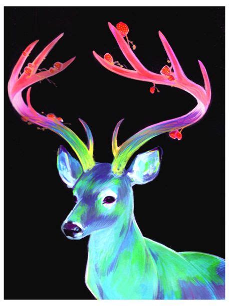Love These Colors Deer Painting Glowing Art Artist Inspiration