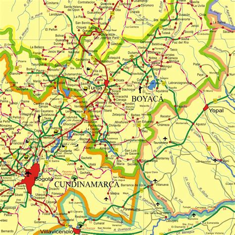 Mapa Vial Y Turístico De Colombia Mapas Cartur Mapas Fisicos