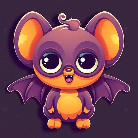 premium ai image cartoon bat with big eyes and big ears generative ai