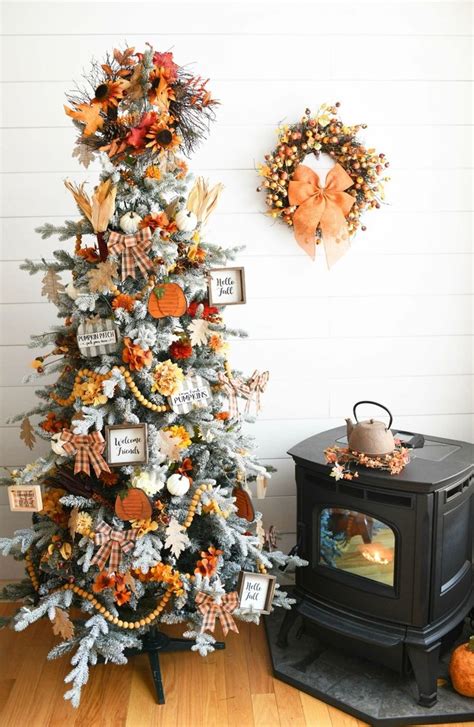 Fall Christmas Tree Idea Thanksgiving Decorations Fall Christmas