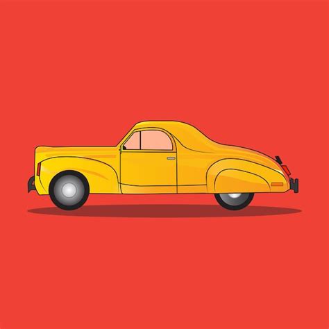 Premium Vector Vector Illustration Yellow Car Flat