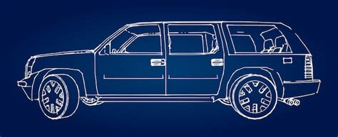 Premium Vector Suv Car Outline Drawing Of A Hand