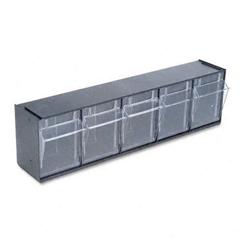 Deflect O Tilt Bin Plastic Storage System With Five Bins 23 58 X 5