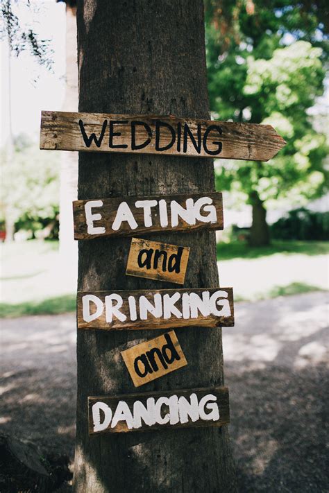 Rustic Wood Wedding Signs Directions For Guests