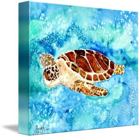 Sea Turtle Sea Life Painting Print By Derek Mccrea