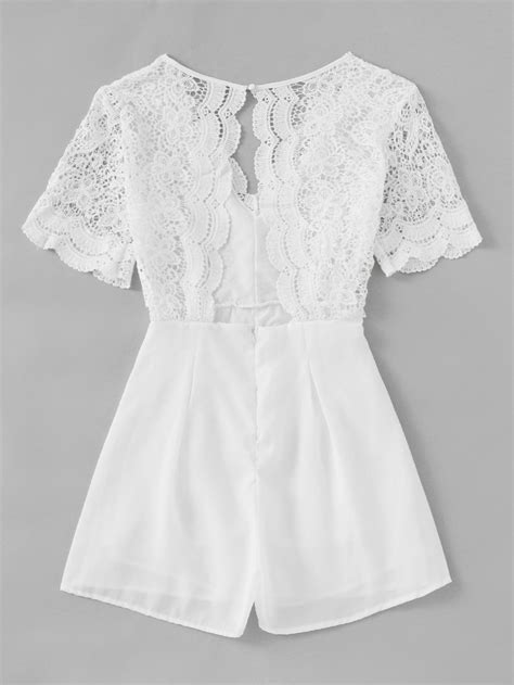 material lace polyester color white pattern type plain neckline v neck style sexy