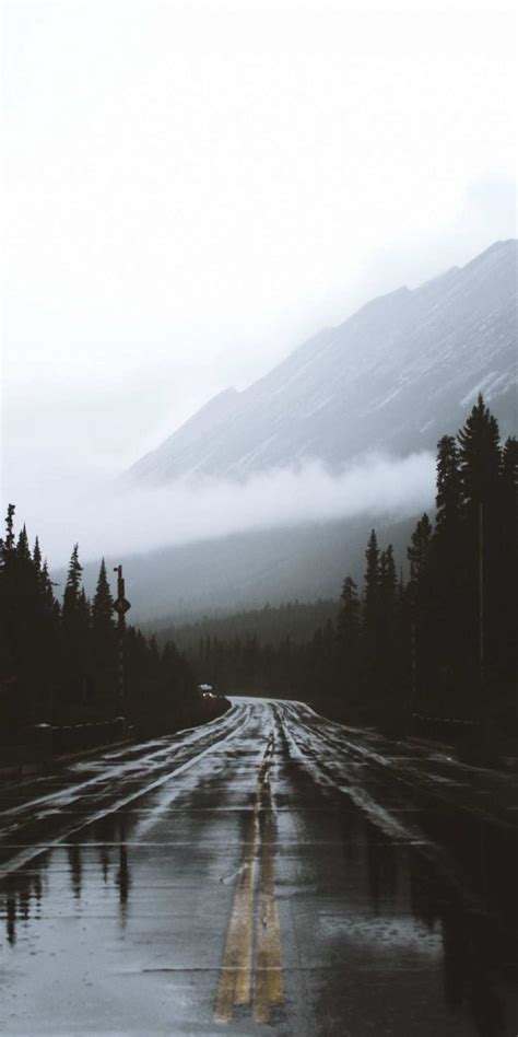 Alberta Canada Road Rainy Day Iphone Wallpaper Iphone Wallpapers