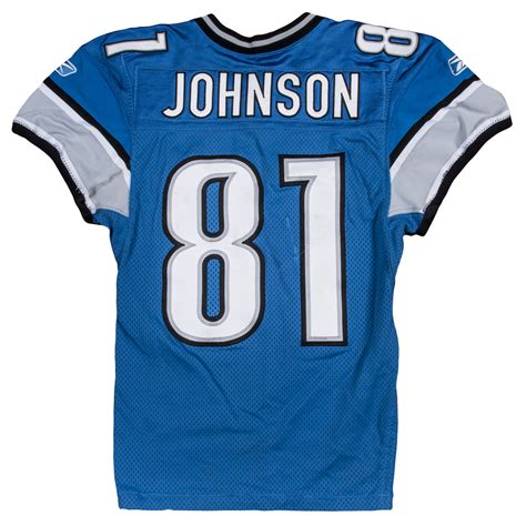 Lot Detail - 2009 Calvin Johnson Game Used Detroit Lions Home Jersey