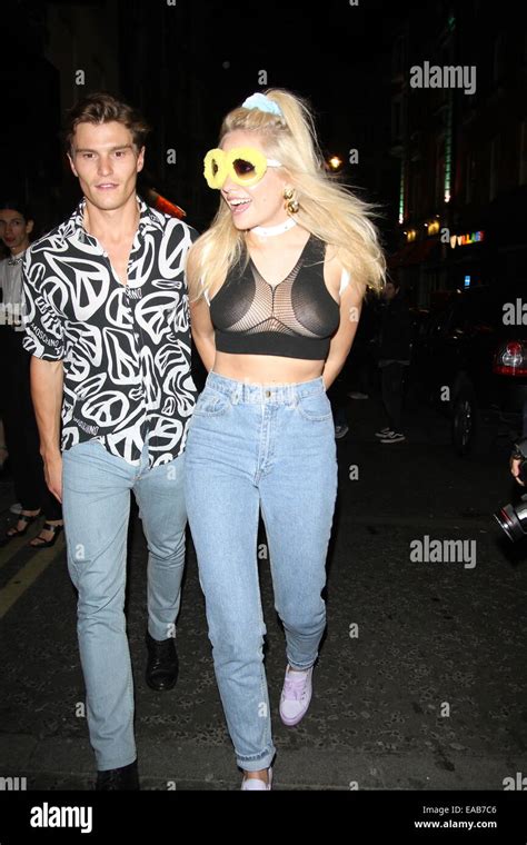 Pixie Lott Flashes Breast Nipples In Fishnet See Through Top At Miley Cyrus Party At Madam Jojo