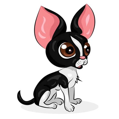 Cartoon Cute Funny Vector Chihuahua Dog At The White Background — Stock