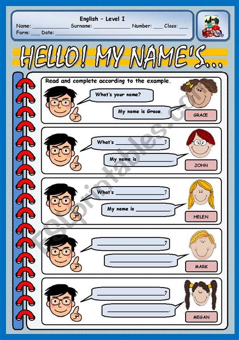 What´s Your Name Esl Worksheet By Xani