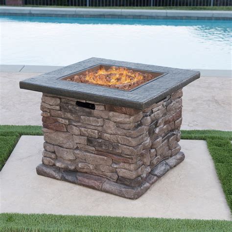 Stone Outdoor Natural Stone Finished Propane Fire Pit 40000 Btu