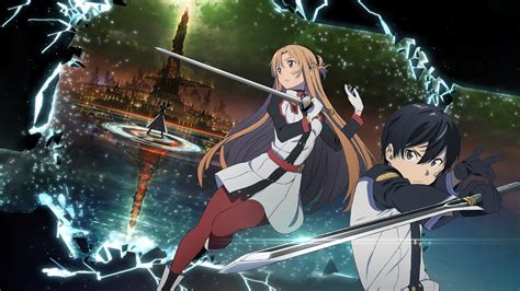Girl And Boy Holding Swords Digital Wallpaper Anime Sword Art Online