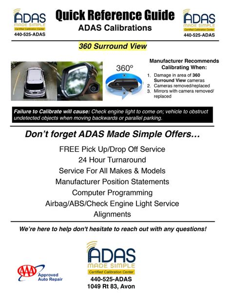 Adas Services Avon Oh Automotive Specialty Services