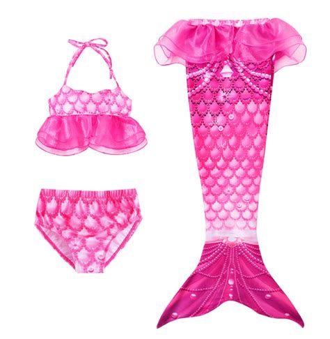 buy yimidear 3pcs girls swimsuits mermaid for swimming mermaid tails costume bikini set princess