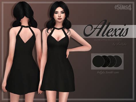 Alexis A Line Little Black Dress Little Black Dress Sims 4 Dresses