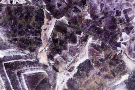 Elegant Violet Amethyst Texture With Cracks On Surface Stock Photo