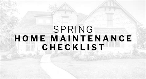 Spring Home Maintenance Checklist Wre Website