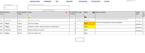 Excel Action Tracker Template V1 Editable Headers Free Lakes Projects