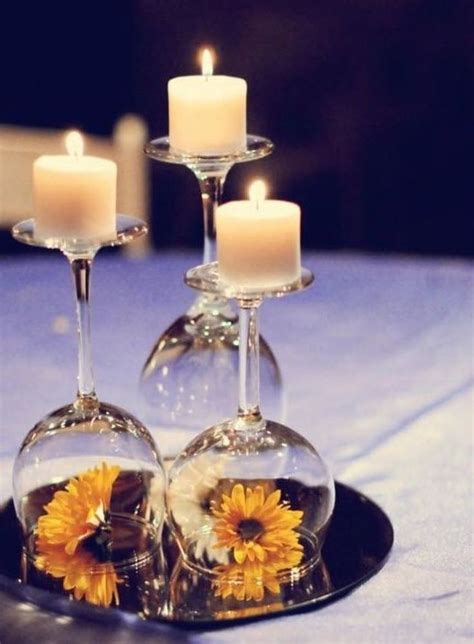 12 Wedding Centerpiece Ideas From Pinterest Wine Glass Wedding Easy