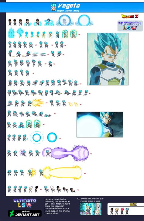 Super Saiyan Blue Vegeta Whis Ulsw Sprite Sheet By Songoku0911 On
