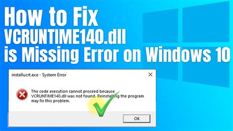 how to fix vcruntime140 dll is missing error on windows 10 tutorial 2020 tips 2 fix