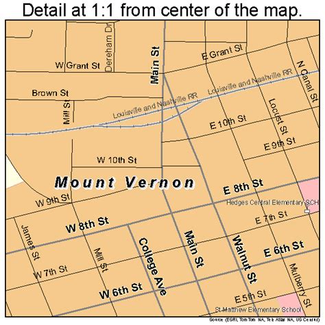 Mount Vernon Indiana Street Map 1851732