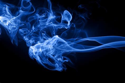Premium Photo Blue Smoke Abstract On Black Background Toxic Gas