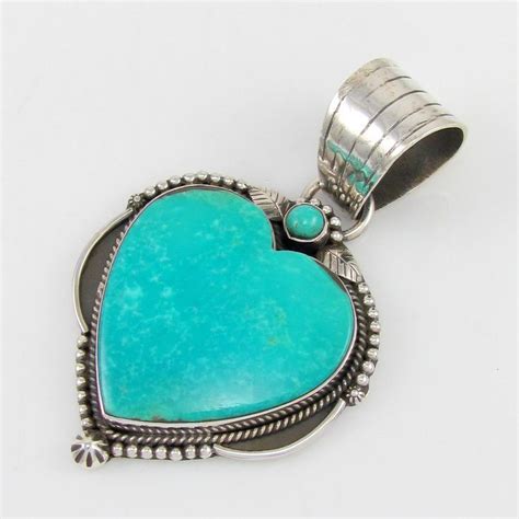 Great Dan Dodson Southwest Sterling Silver Turquoise Heart Pendant