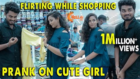 Flirting Prank On Cute Girl Diwali Prank Shopping With Random Girl Nellai Youtube