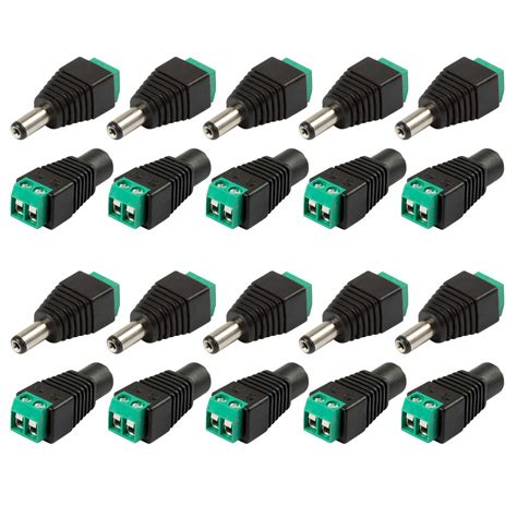 Buy 10 Pairs DC Male And Female Power Connector 2 1mm X 5 5mm 12V DC