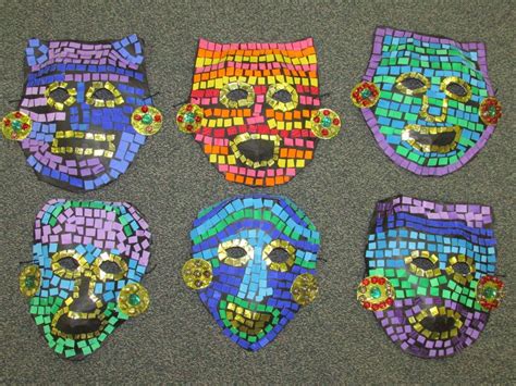 Rd Grade Paper Mache Mosaic Ancient Mayan Mask Lesson By Art Teacher