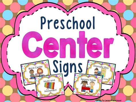 22 Best Learning Center Signs And Ideas Images On Pinterest Preschool
