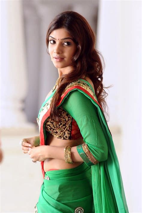 Samantha Navel Side View Pics In Green Saree Hot Photos Indian Film