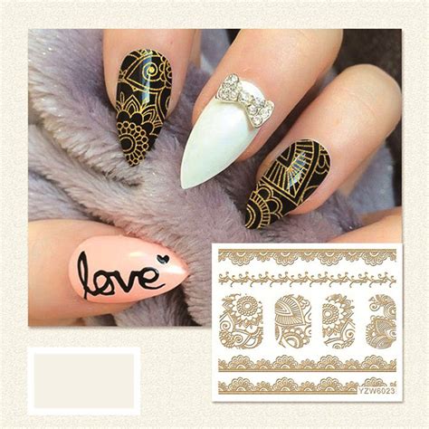 gold 3d nail art stickers gold nail art transfer stickers etsy