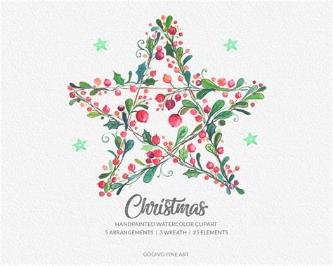 Free Christmas Watercolor Clipart Gogivo