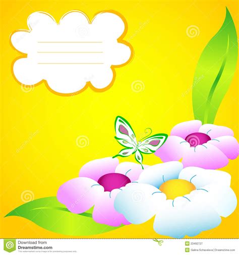 School Copy Book With Flowers And Butterfly Stock Vector Image 23492727