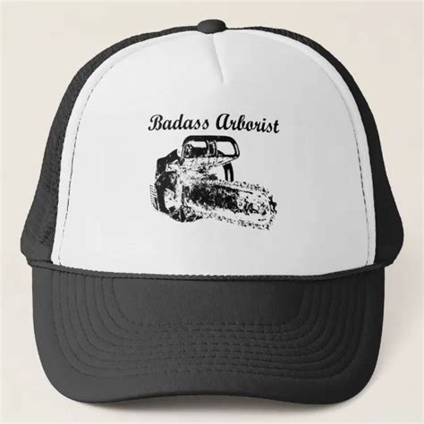 Badass Arborist Chainsaw Trucker Hat Zazzle