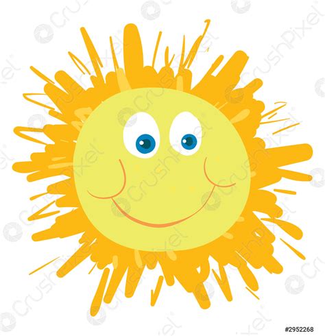 A Happy Sun Vector Color Illustration Stock Vector 2952268 Crushpixel