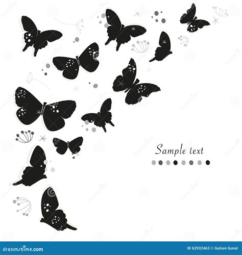 Black Butterflies Silhouettes Vector Set 67903189
