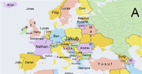 This Fascinating Map Shows The Most Popular Boys Names Around The